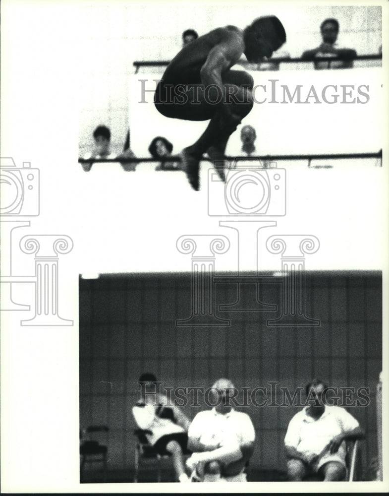 Press Photo Diver Ronald Peoples performs during Empire State Games in New York - Historic Images