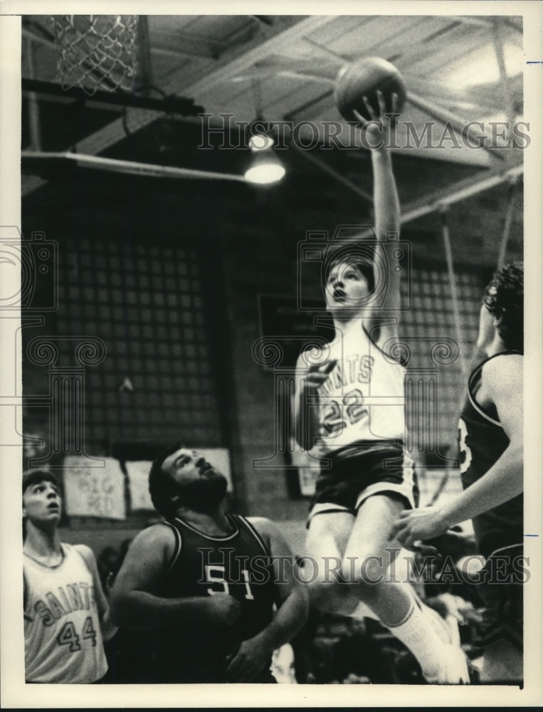 Press Photo Basketball player John Morgan during game in New York - tus00142- Historic Images