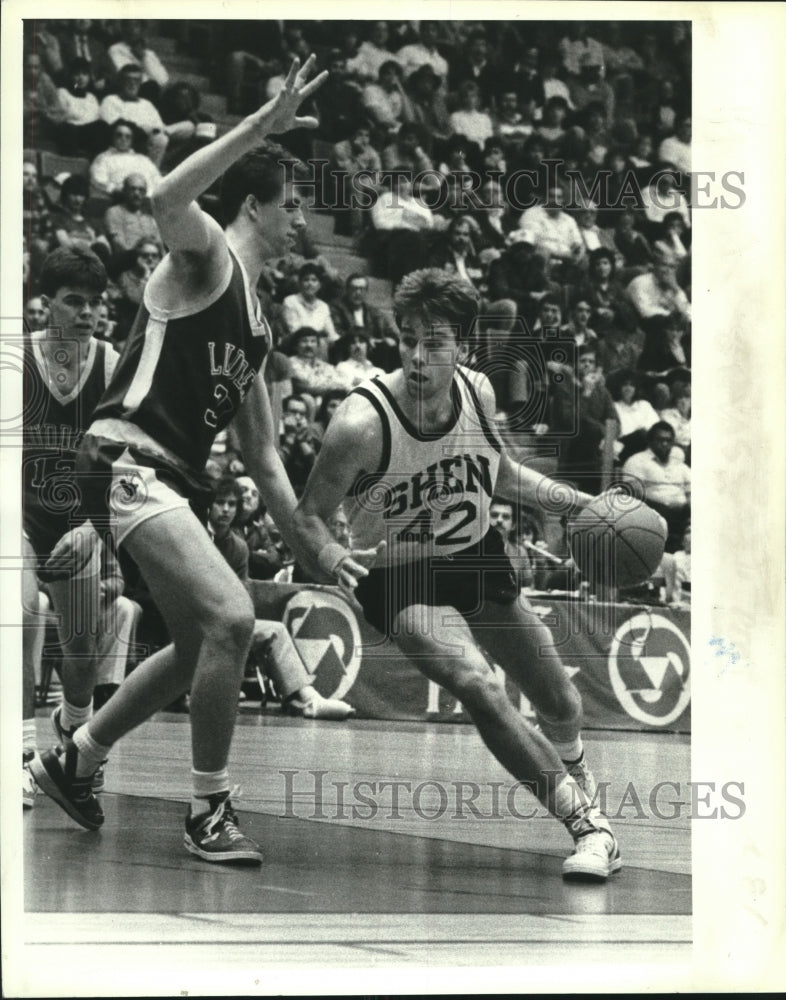 Press Photo High school basketball game action in upstate New York - tus00189 - Historic Images