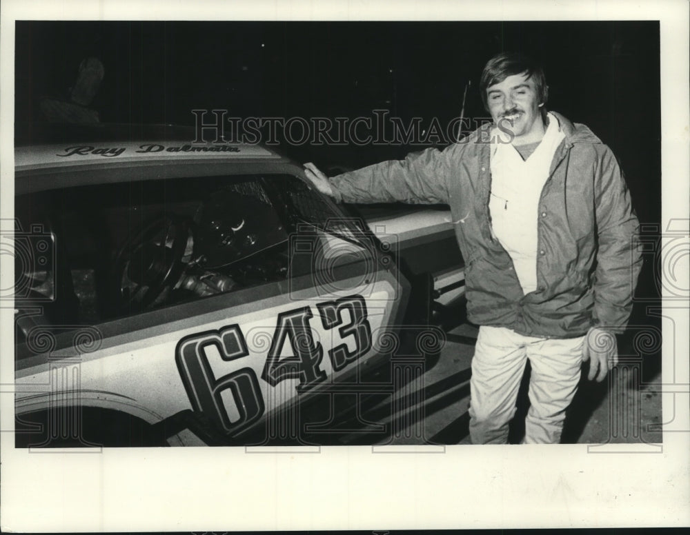Press Photo Race car driver Ray Dalmata with his car in New York - tus00753- Historic Images
