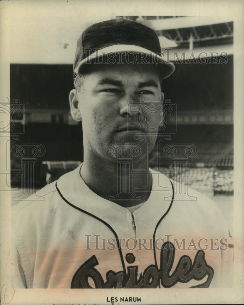 Press Photo Orioles baseball player Les Narum - tus01779- Historic Images