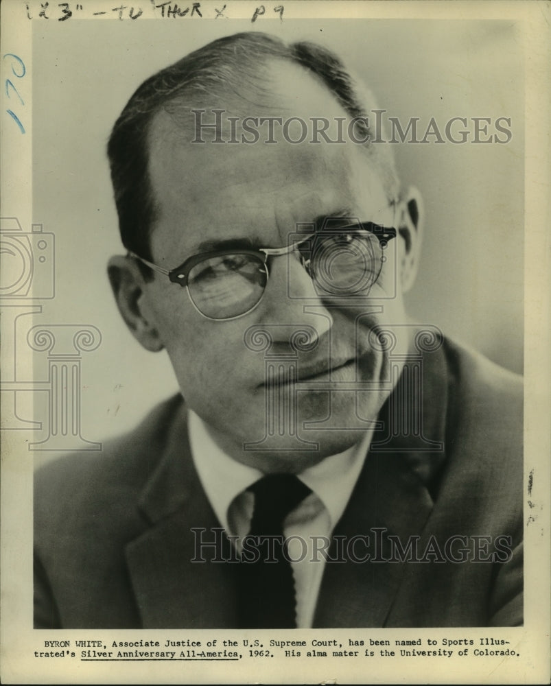 1962 Press Photo Byron White, Associate Justice of the US Supreme Court - Historic Images