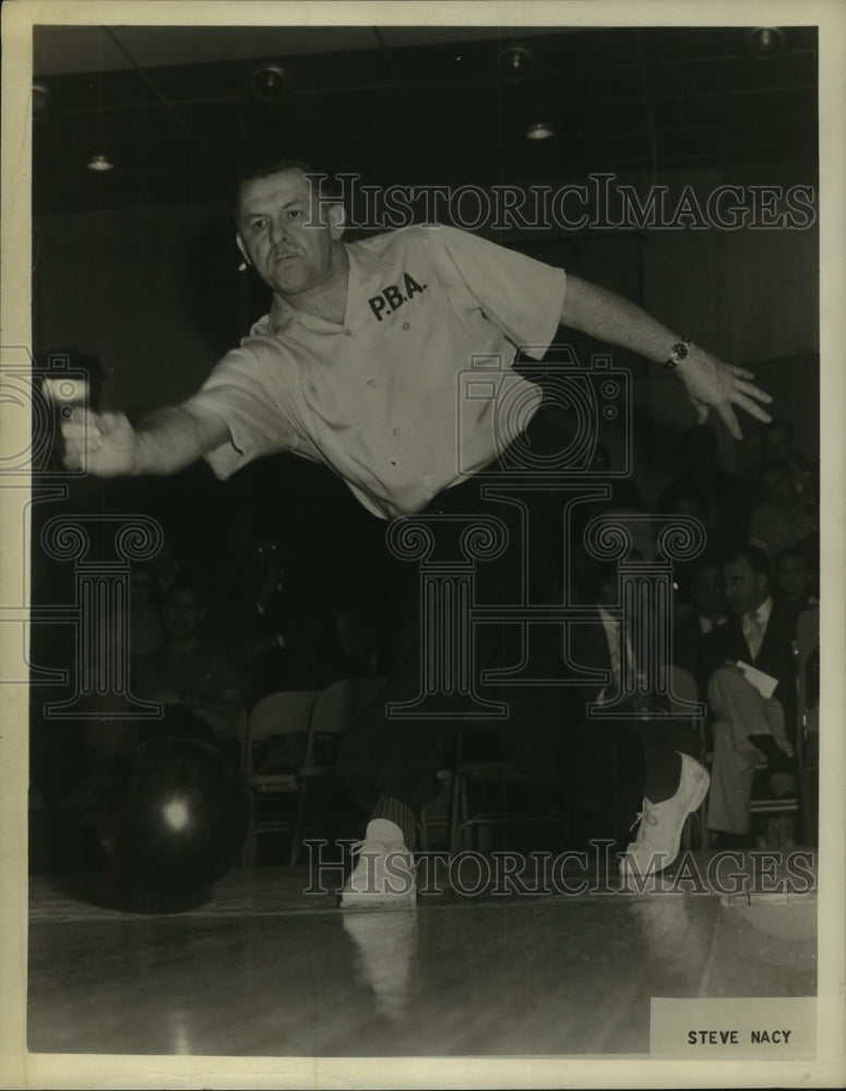 Professional Bowling Association's Steve Nacy throws ball - Historic Images