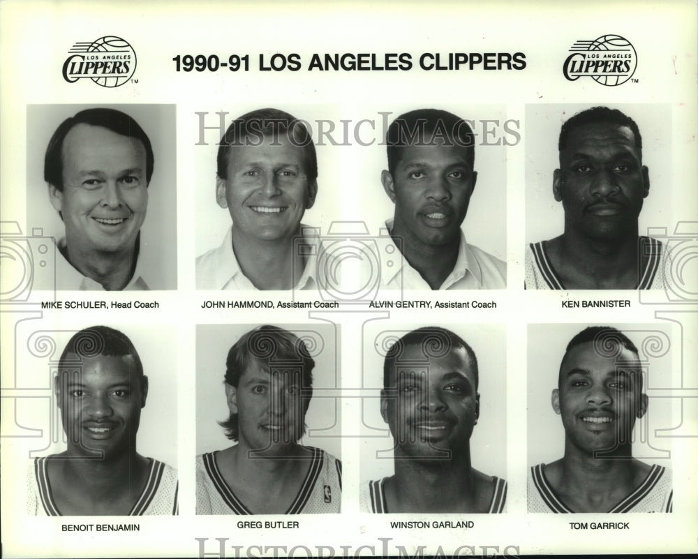 1990 Press Photo Los Angeles Clippers basketball team head shots - tus02327- Historic Images