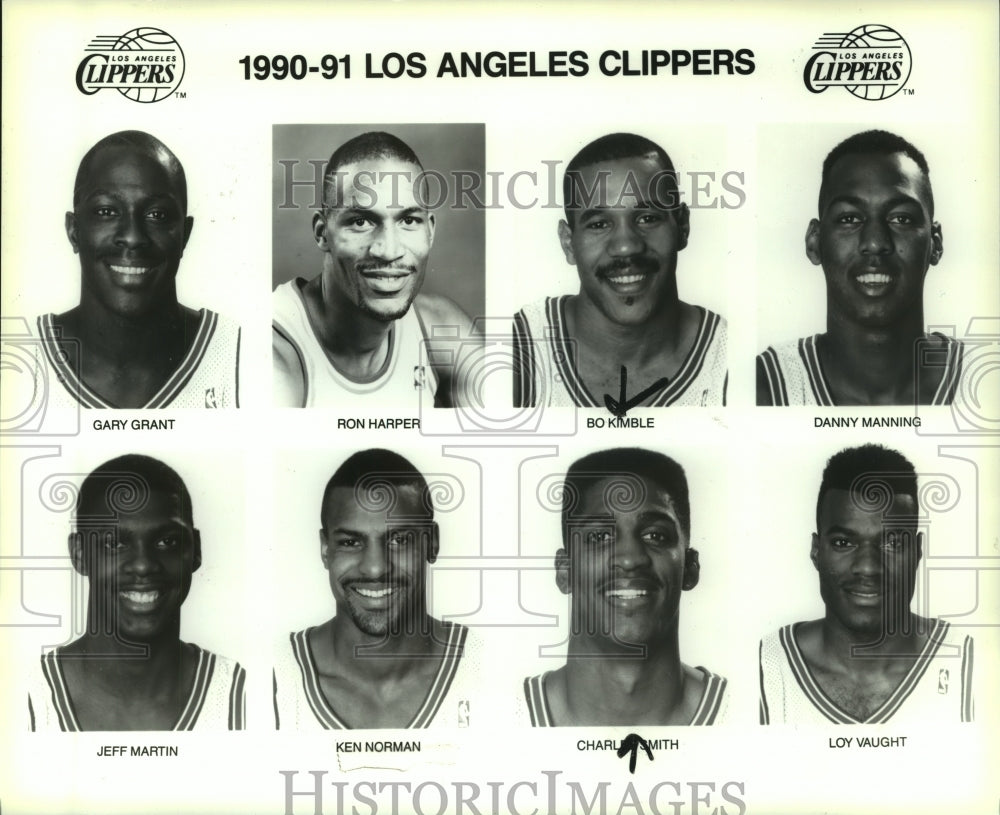 1990 Press Photo Los Angeles Clippers basketball team head shots - tus02330- Historic Images