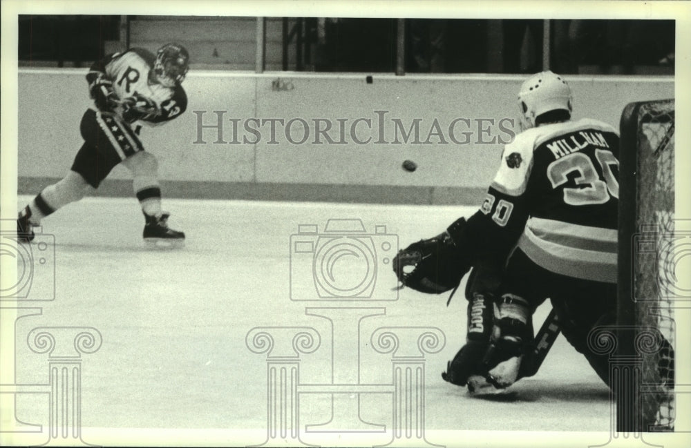 1988 Press Photo College hockey game, Rensselaer Polytechnic Institute ...