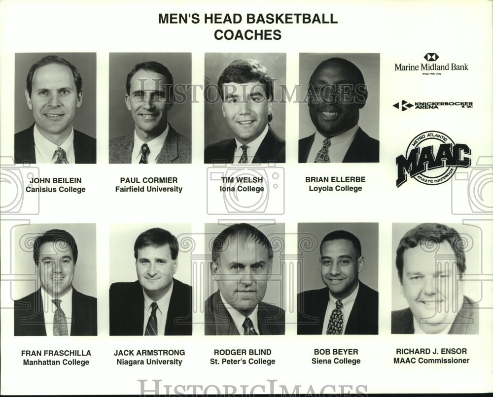 Press Photo Metro Atlantic Athletic Conference College Basketball head coaches- Historic Images