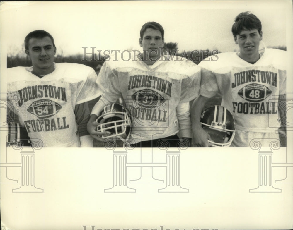 Johnstown football players Joe Ruggeri, Mike Hudson, Brian Mylott - Historic Images