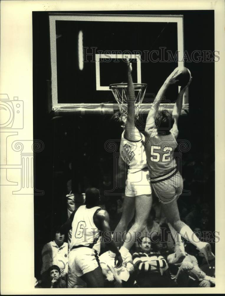 1985 Press Photo Albany Patroons vs. Florida Stingers basketball, New York - Historic Images
