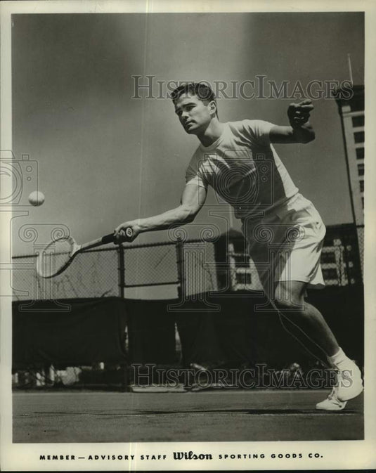 Press Photo Tennis player Ed Moylan, Advisory Staff, Wilson Sporting Goods- Historic Images