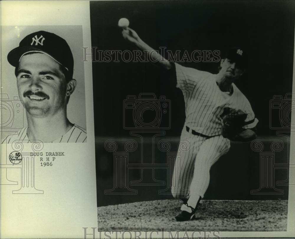 1986 Press Photo Doug Drabek, New York Yankees baseball pitcher - tus05452 - Historic Images