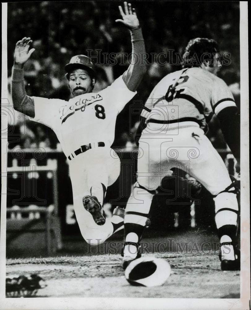 1978 Press Photo Los Angeles Dodgers baseball player Reggie Smith in action - Historic Images