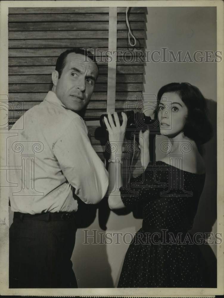 1961 Press Photo Ricardo Montalban &amp; Marisa Pavan star in &quot;Playhouse 90&quot; on CBS - Historic Images