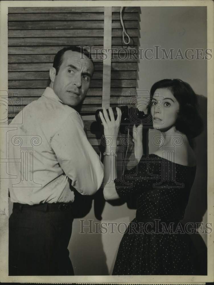 1961 Press Photo Ricardo Montalban & Marisa Pavan star in "Playhouse 90" on CBS - Historic Images