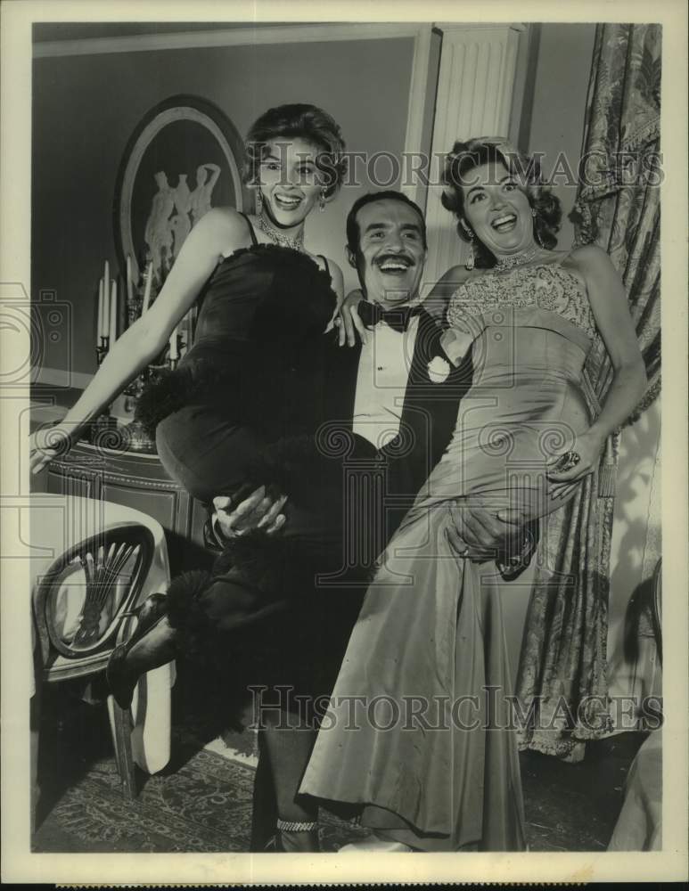 1961 Press Photo Judy Bamber, Ricardo Montalban, &amp; Jane Burgess in ABC-TV movie - Historic Images