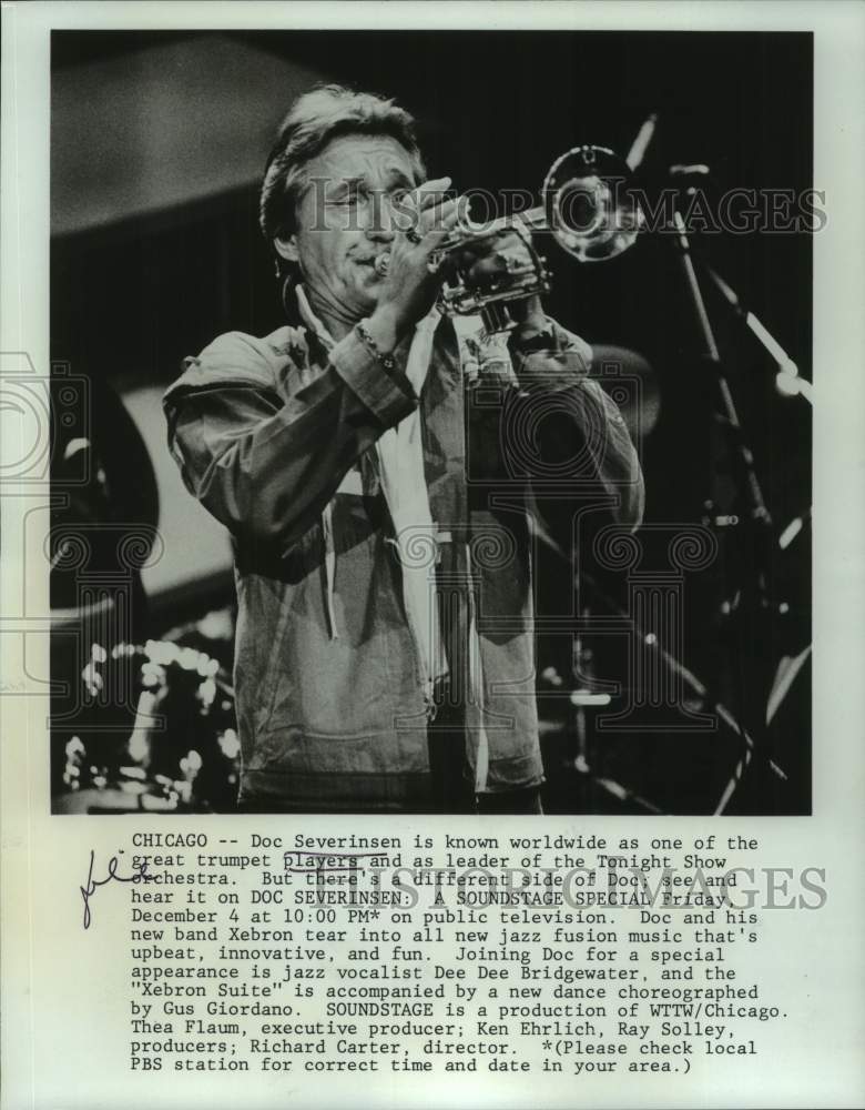 1981 Press Photo Jazz artist Doc Severinsen performing in Chicago, Illinois - Historic Images