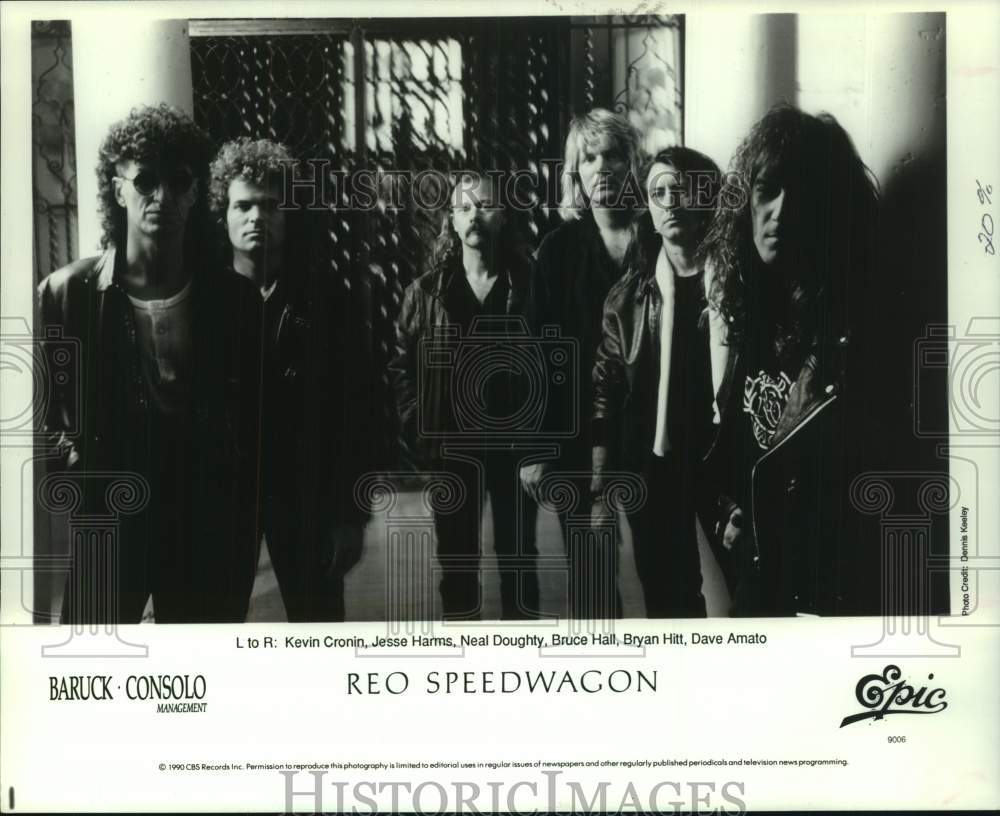 1990 Press Photo Epic Records recording artists REO Speedwagon - Historic Images