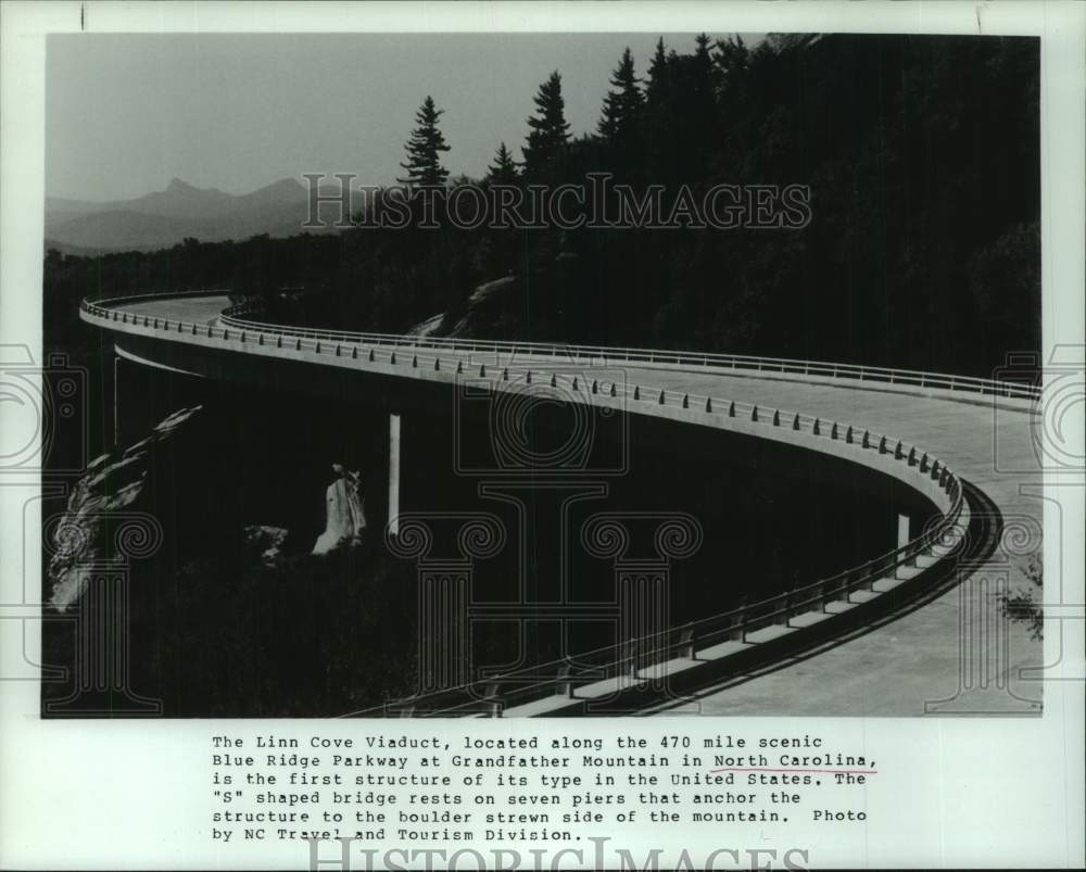1990 Linn Cove Viaduct on the Blue Ridge Parkway in North Carolina - Historic Images