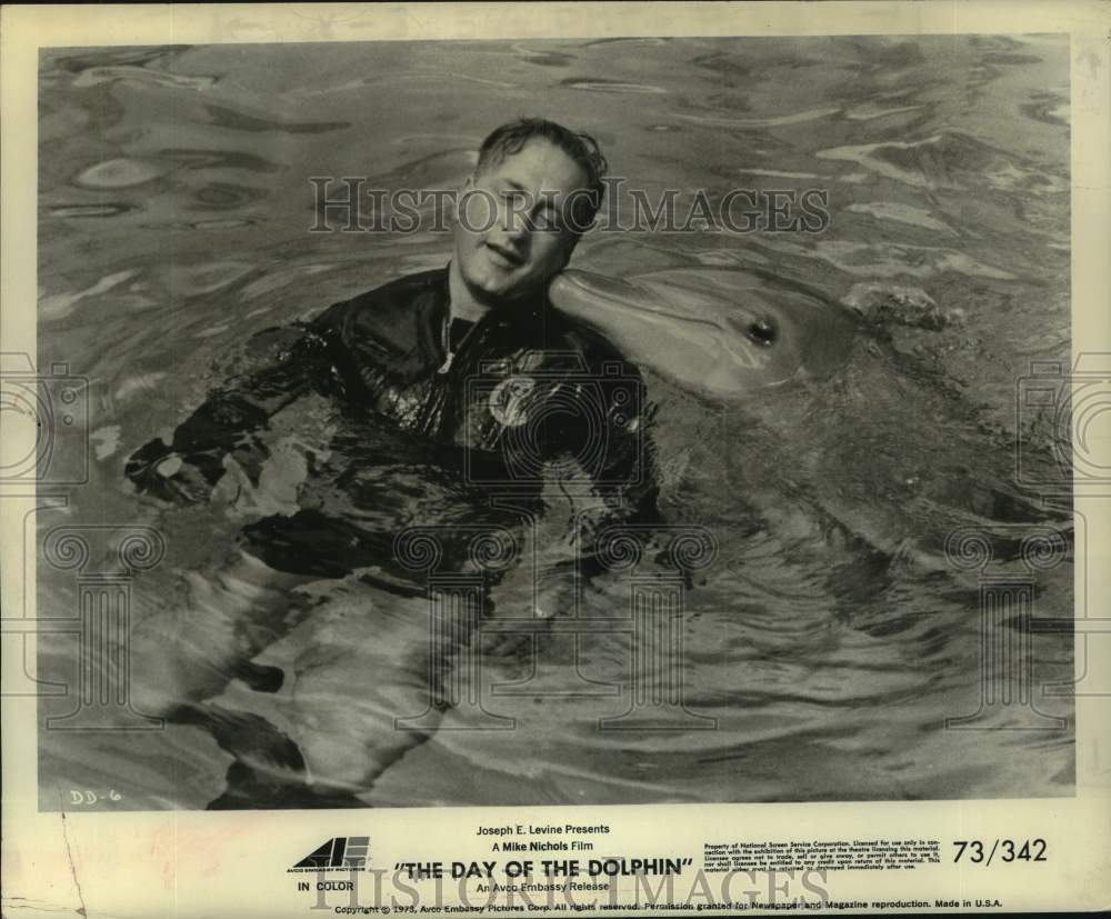 1973 Press Photo George C. Scott in "The Day of the Dolphin" - Historic Images