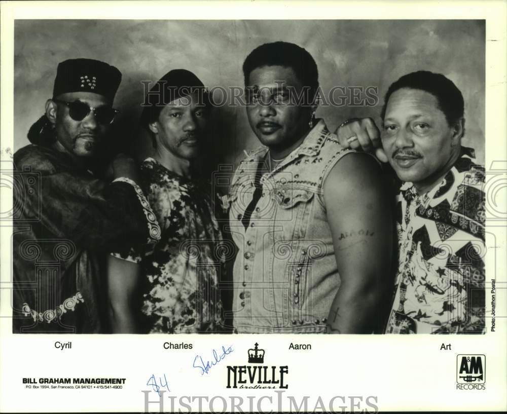 1993 Press Photo A&amp;M Records recording artists The Nevill Brothers - Historic Images