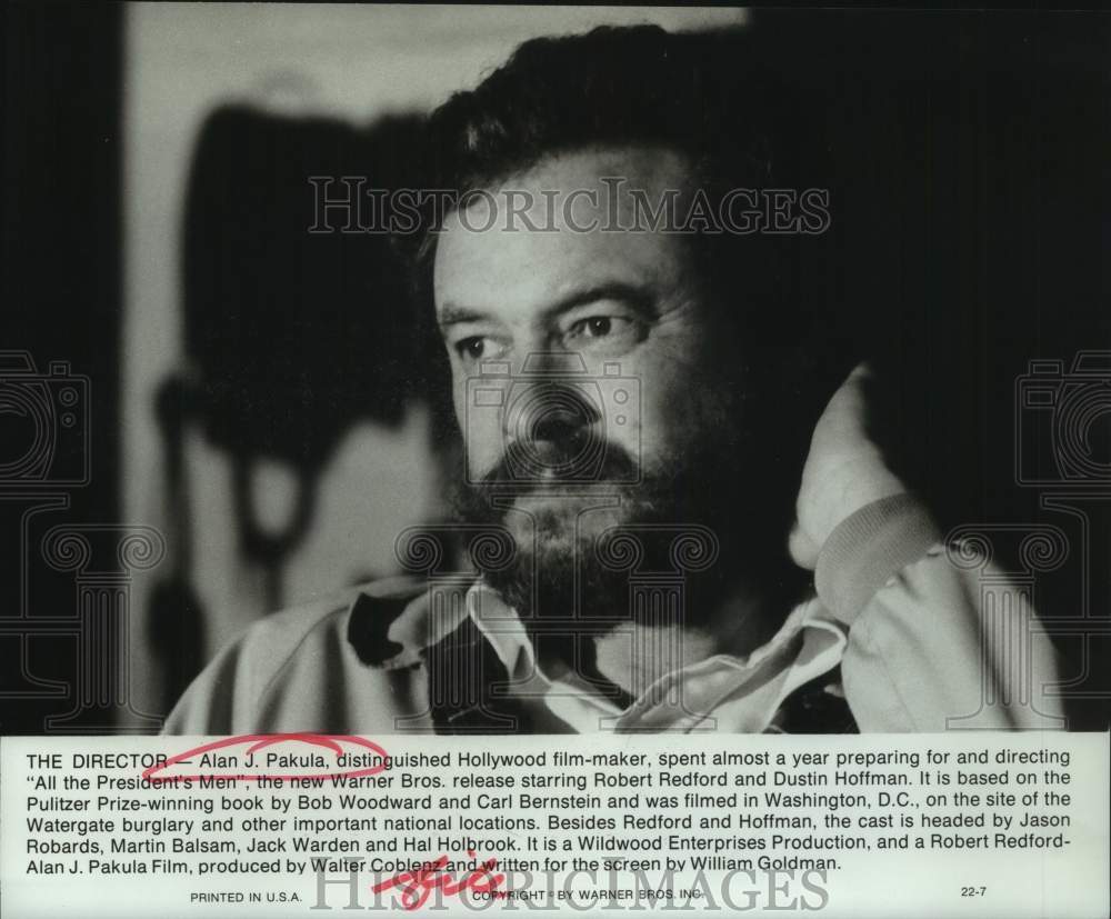 1978 Press Photo Alan J. Pakula, director of "All the President's Men" - Historic Images