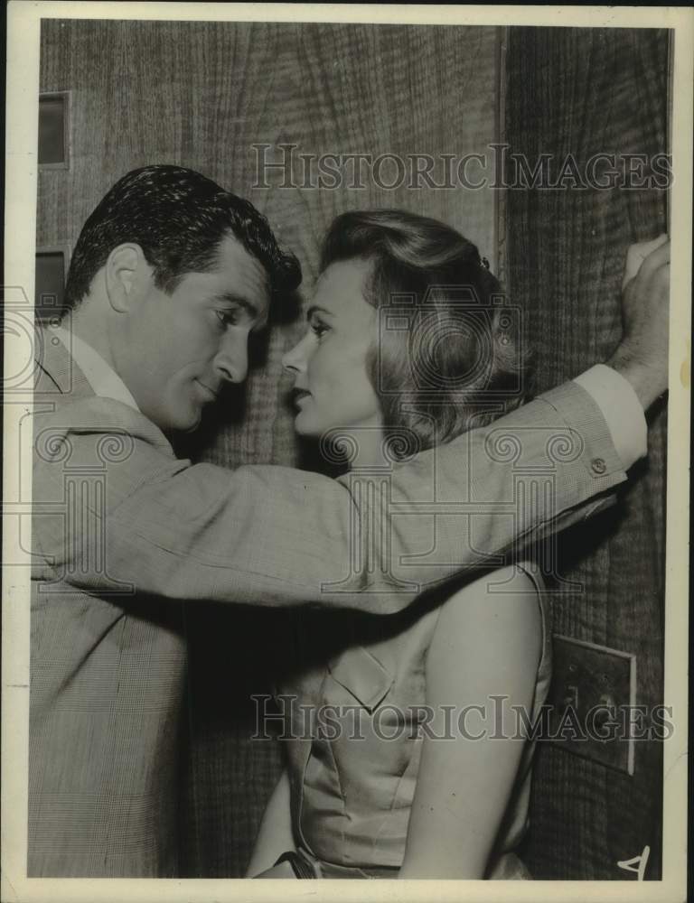 1962 Hugh O'Brian & Bethel Leslie costar in movie scene-Historic Images