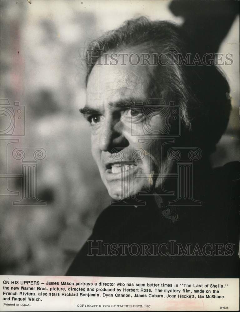 1973 Press Photo James Mason stars in "The Last of Sheila" - Historic Images