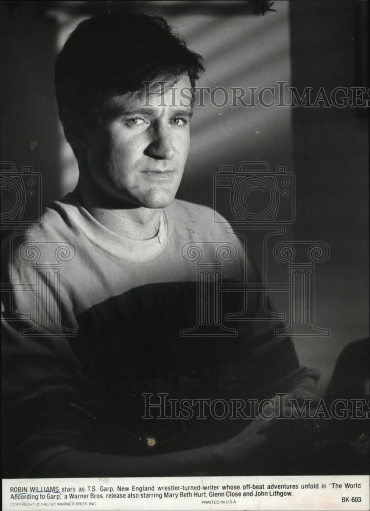 1982 Press Photo Robin Williams as T.S. Garp in &quot;The World According to Garp&quot; - Historic Images