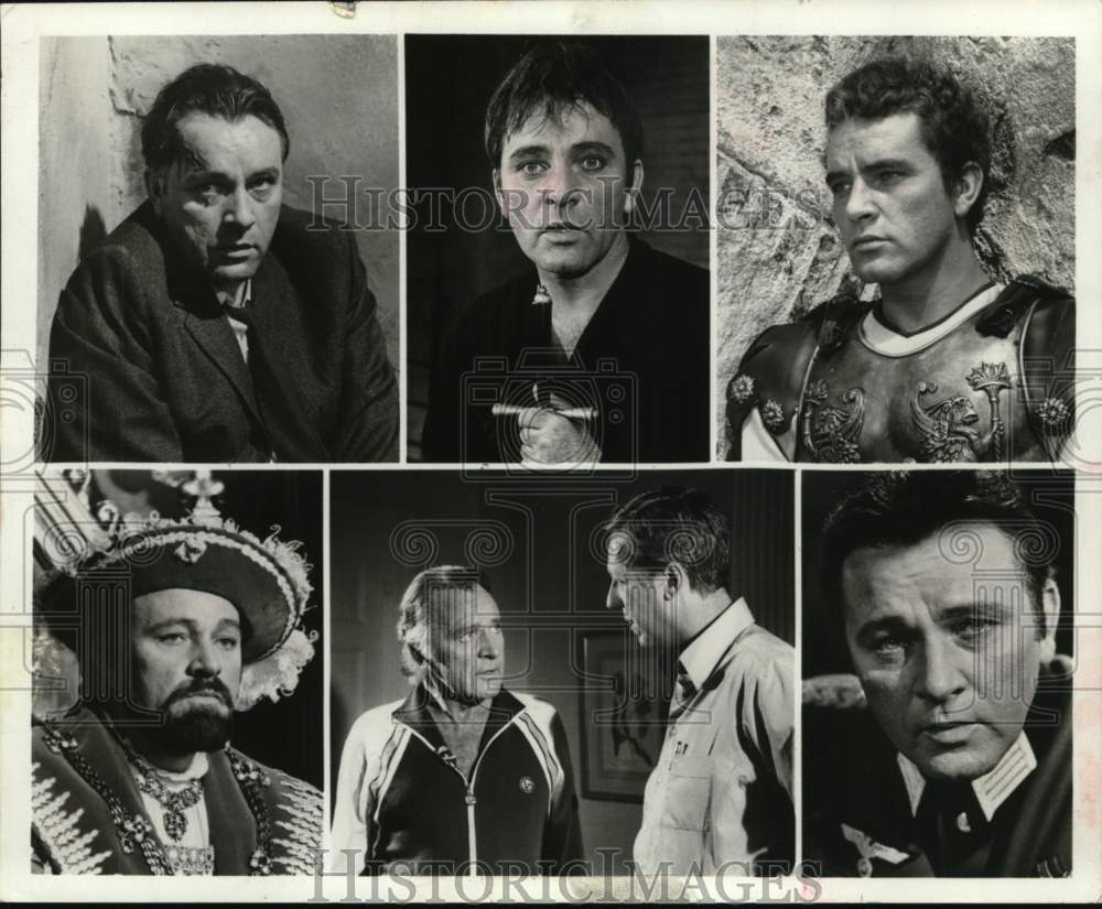 Press Photo Scenes of actor Richard Burton in various movie roles - Historic Images