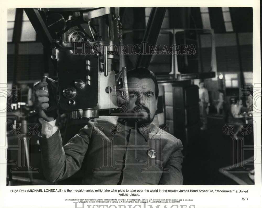 1979 Press Photo Michael Lonsdale stars as Hugo Drax in &quot;Moonraker&quot; - Historic Images