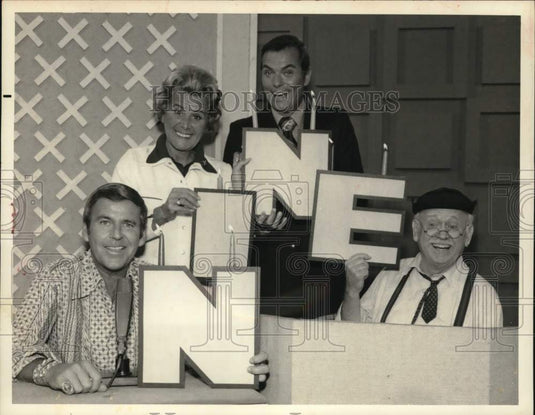 1974 Press Photo Paul Lynde, Rose Marie, Peter Marshall & Charley Weaver on NBC - Historic Images