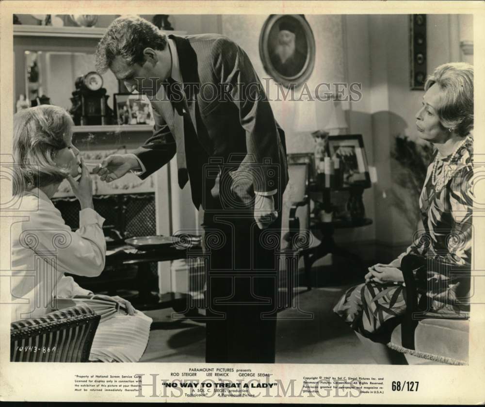 1968 Press Photo George Segal with costars in &quot;No Way To Treat A Lady&quot; - Historic Images