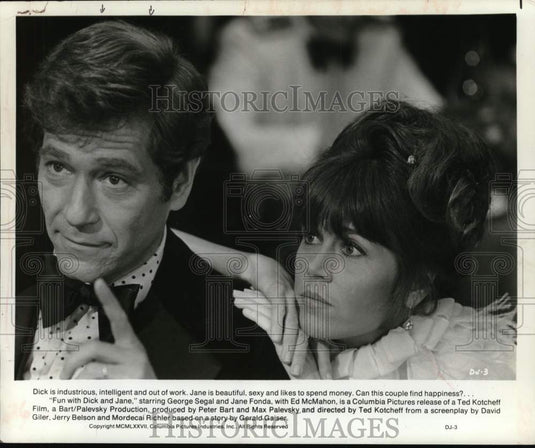 1977 Press Photo George Segal & Jane Fonda in 