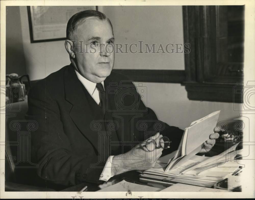 1938 Press Photo J.H.Nuelle, President, D&amp;H Railroad, New York - tux03817- Historic Images