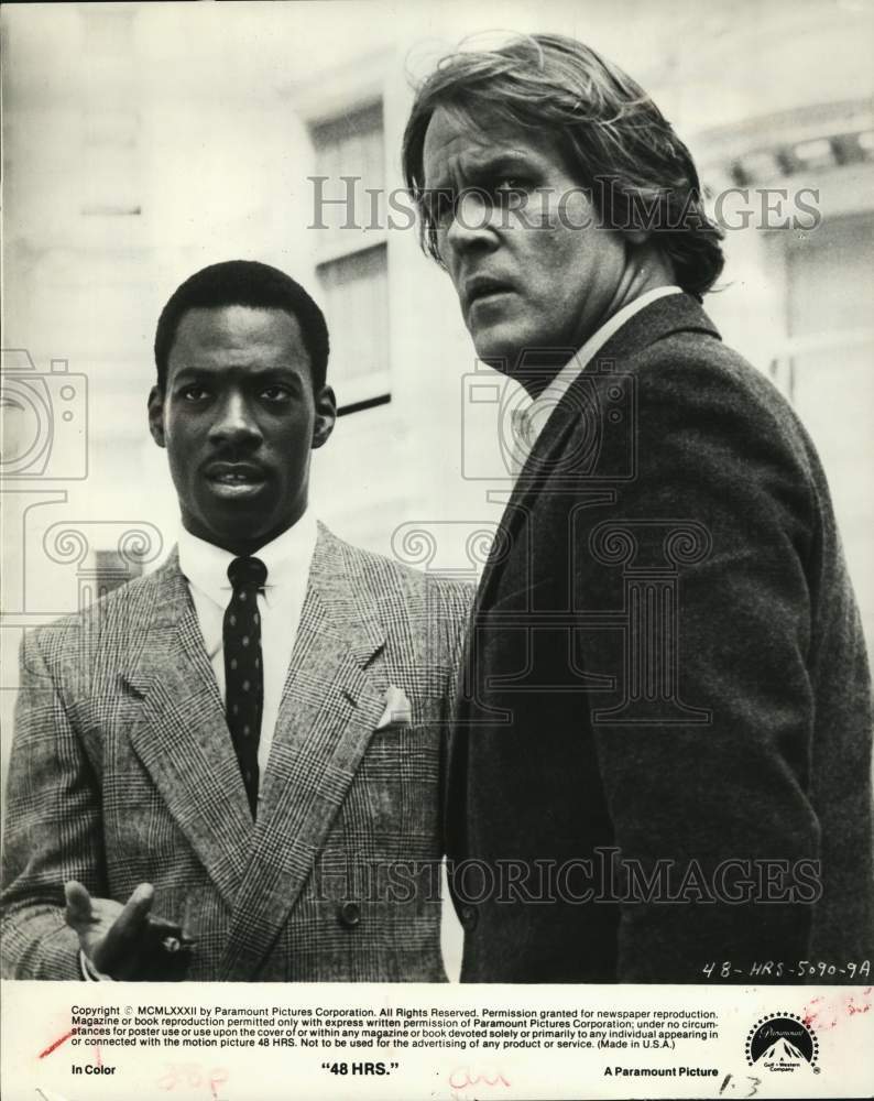 1982 Press Photo Eddie Murphy and Nick Nolte in "48 HRS." - Historic Images