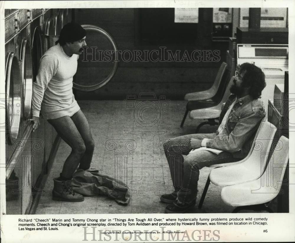 1982 Press Photo Cheech Marin &amp; Tommy Chong in &quot;Things Are Tough All Over&quot; - Historic Images