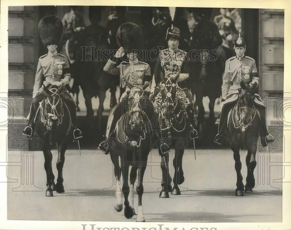 1936 Press Photo King Edward and Brothers in Trooping of the Color Ceremony - Historic Images