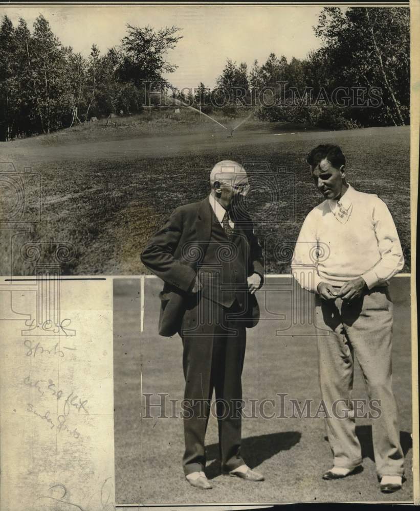 1934 Press Photo Bill Slater &amp; Joseph Field, Shaker Ridge Country Club, New York- Historic Images