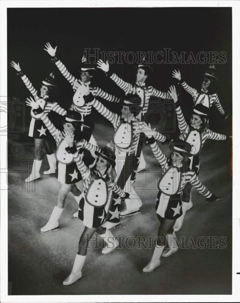 Press Photo Ice Capades Skaters in &quot;A Slice Of Apple Pie&quot; Performance - Historic Images