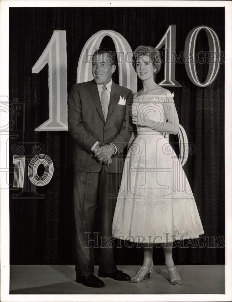 1958 Press Photo Ed Sullivan and Julia Meade on "The Ed Sullivan Show"- Historic Images