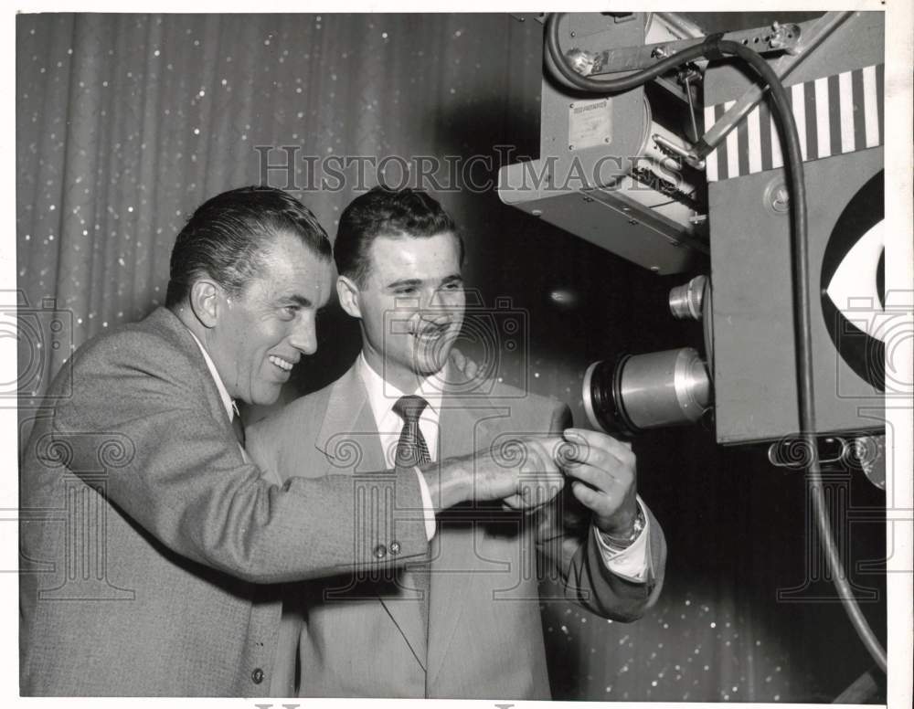 1954 Press Photo Host Ed Sullivan with John Hvasta on "Toast of the Town"- Historic Images