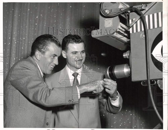 1954 Press Photo Host Ed Sullivan with John Hvasta on 