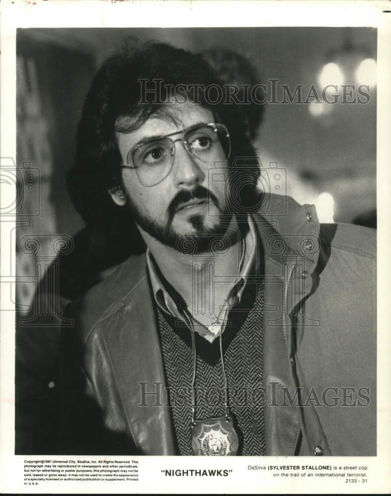 1981 Press Photo Actor Sylvester Stallone Stars in Universal City&#39;s &quot;Nighthawks&quot;- Historic Images